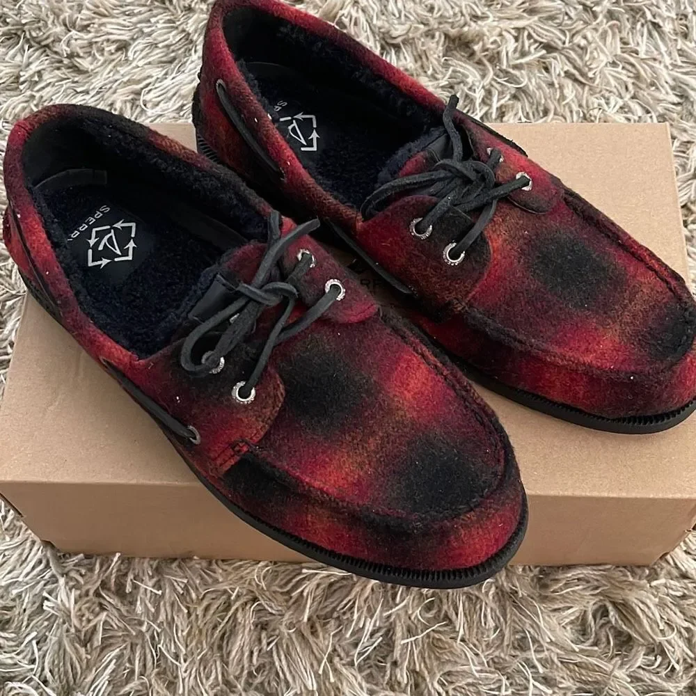 Sperry‎ Boat Shoes A/O Seacycled Shearling Wool Mens Size 9.5 New